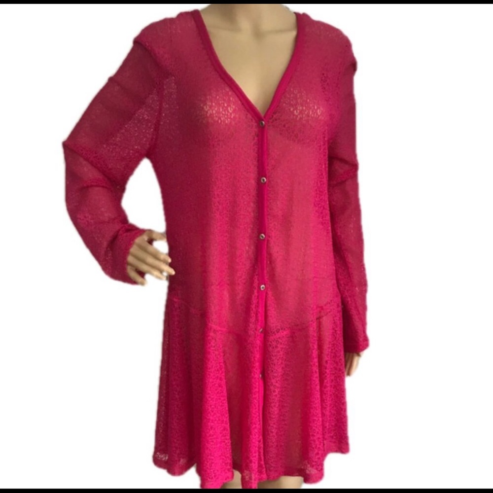 Fuchsia cover up or duster swing style medium
